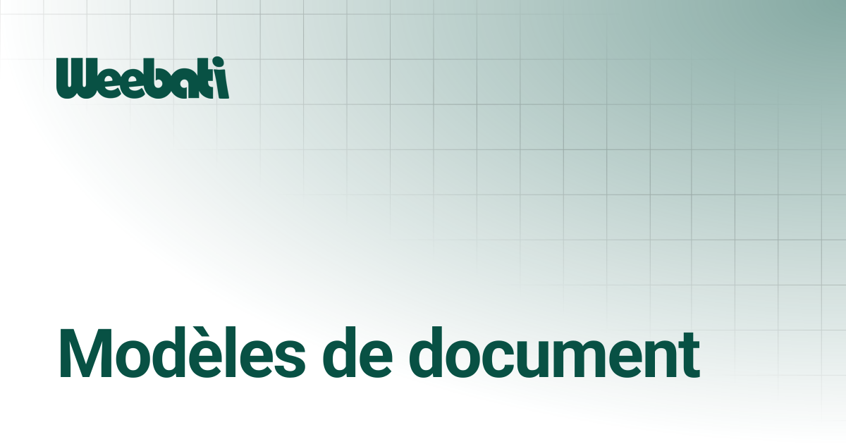 Modèles de document | Doc Weebati